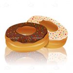 Illustrated Doughnuts with Icing and Sprinkles